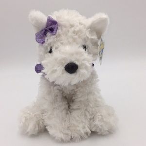 The Petting Zoo White Fluffy Plush Stuffed Animal Girl Puppy Dog Purple …